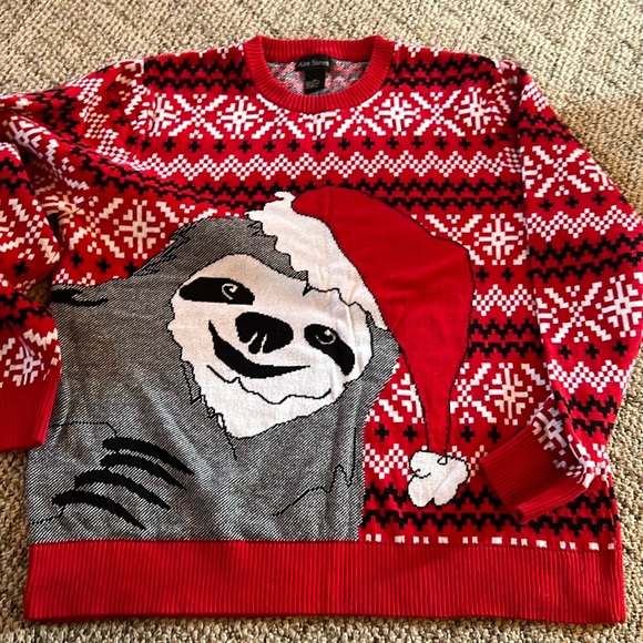 Ugly Christmas Sweater with Sloth - Picture 1 of 4